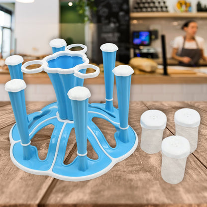 Miracle Plastic Glass Stand for Kitchen & Dining (6-Glass, Spices, Moq - 2 Pc)