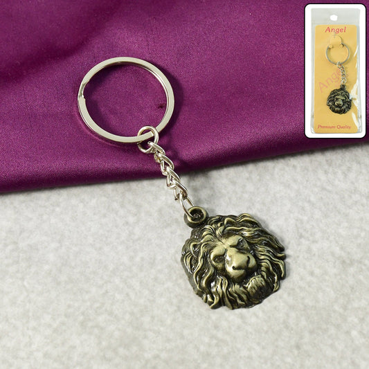 Premium Lion Head Metal Keychain (1 Pc)