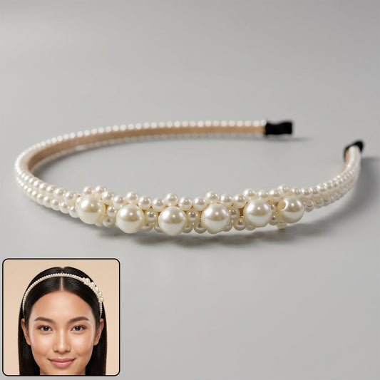 Pearl Beaded Designer Hairband for Women Stylish Headband (1 Pc)