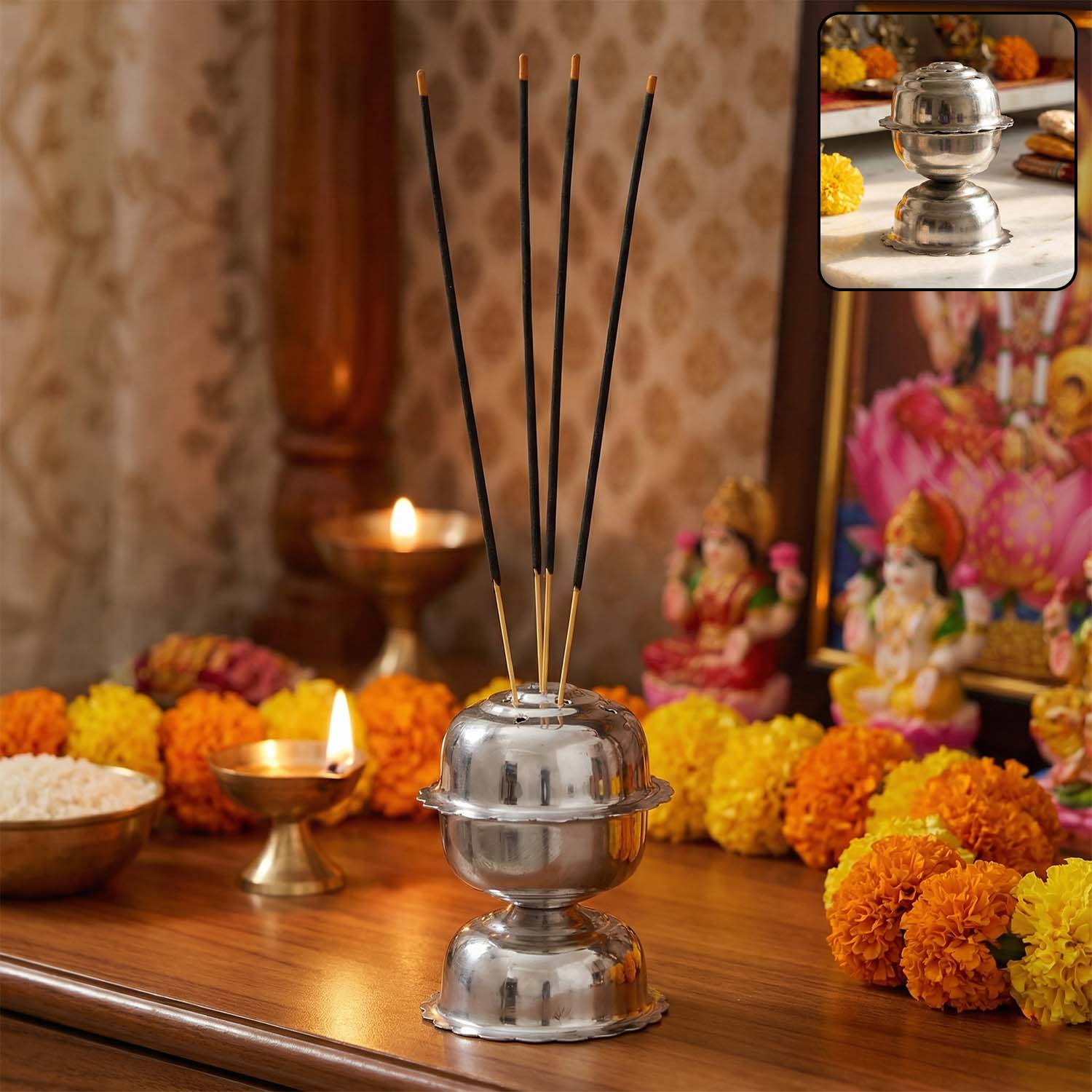 Stainless steel agarbatti stand
